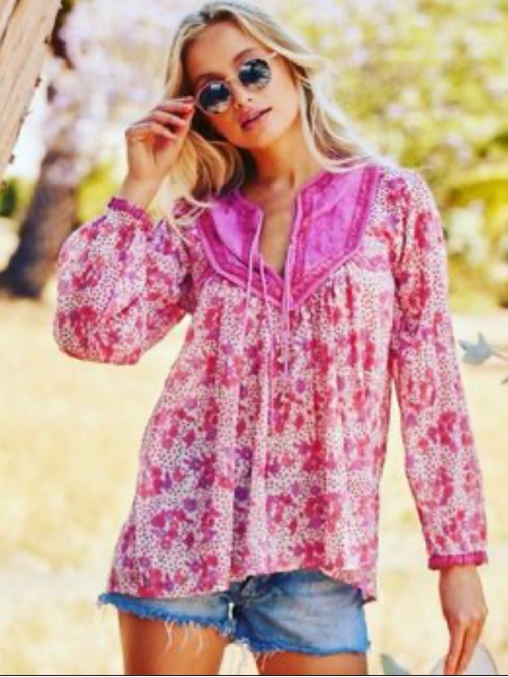 Blue Boheme Peasant Blouse